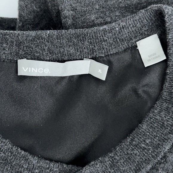 Vince Men's Dark Gray 100% Wool Long Sleeve Henley Shirt Light Pullover Top XL - Picture 4 of 9